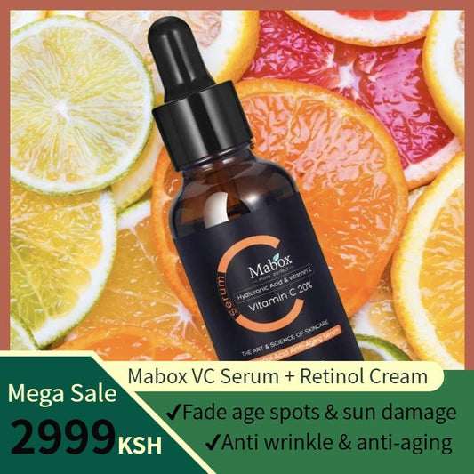 Mabox Vitamin C Serum;  Mabox 2.5% Retinol Moisturizer Face Cream