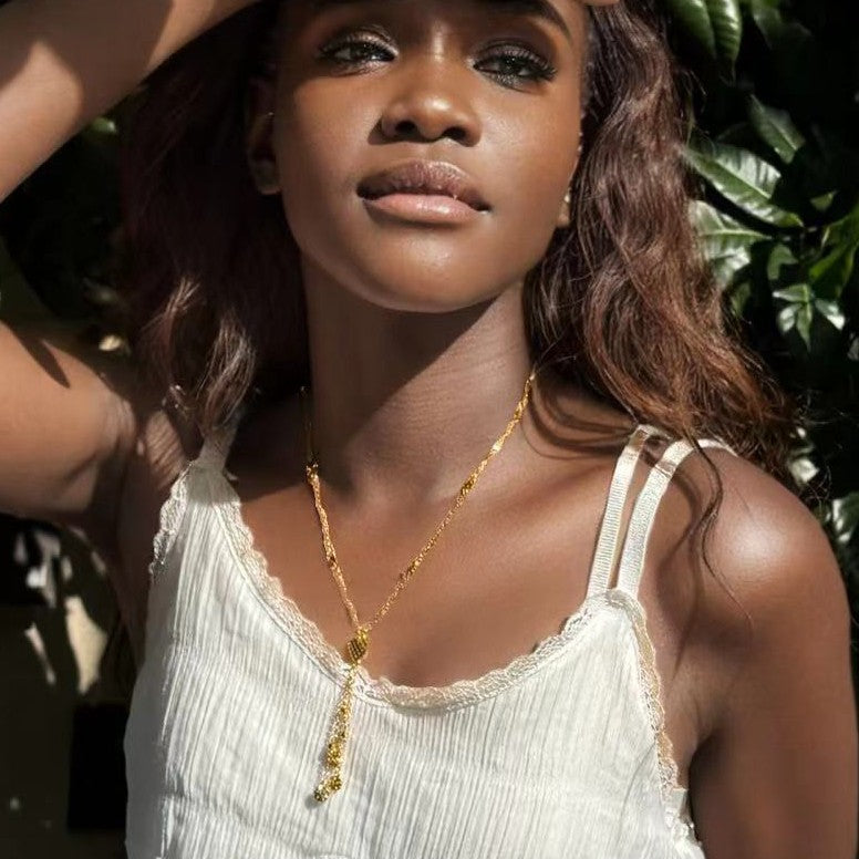 Women's Gold-Plated Tassel Necklace