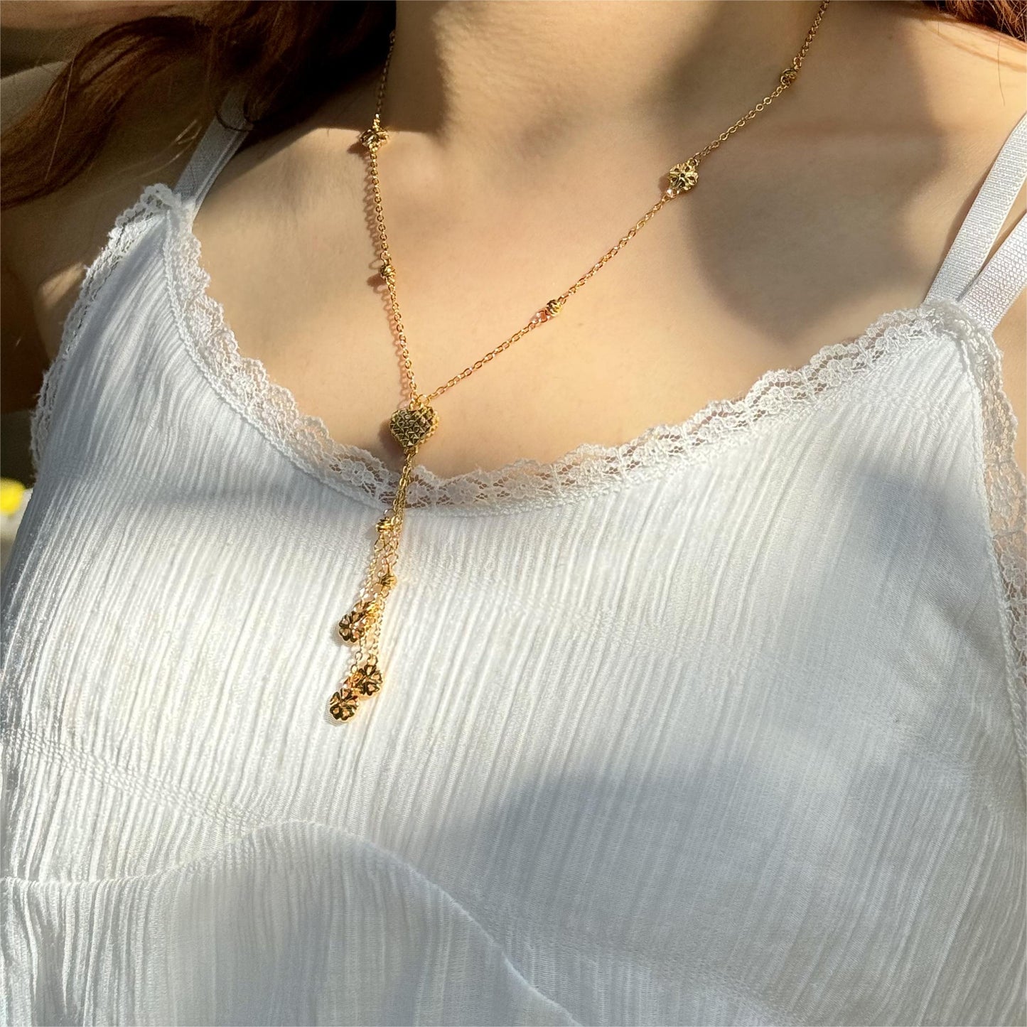 Women's Gold-Plated Tassel Necklace