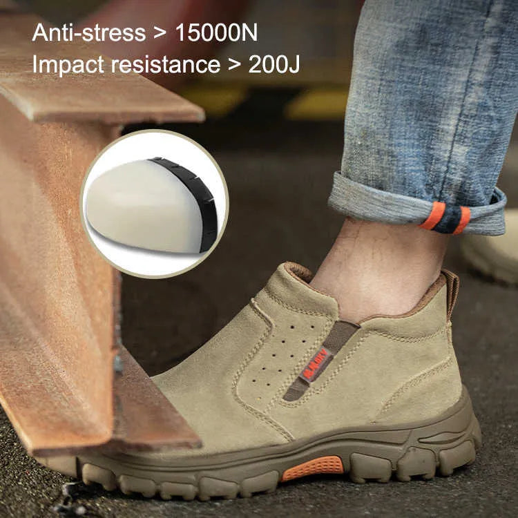 Durable Slip-On Steel Toe Cap Boots