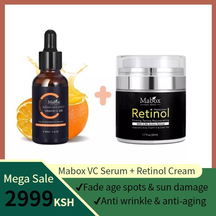 Mabox Vitamin C Serum; Mabox 2.5% Retinol Moisturizer Face Cream