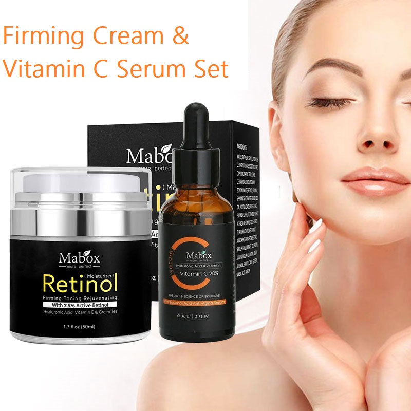 Mabox Vitamin C Serum; Mabox 2.5% Retinol Moisturizer Face Cream