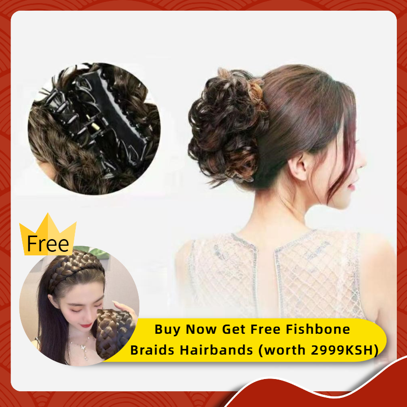 Bun Clipping Flower Bud Wig