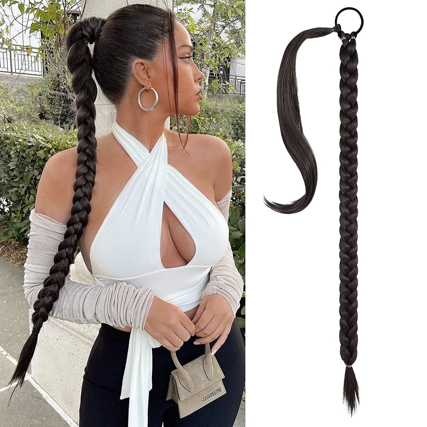 Long Braided Ponytail Hair