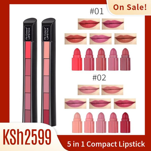 5 in 1 Compact Lipstick (2 Pcs/Pack)