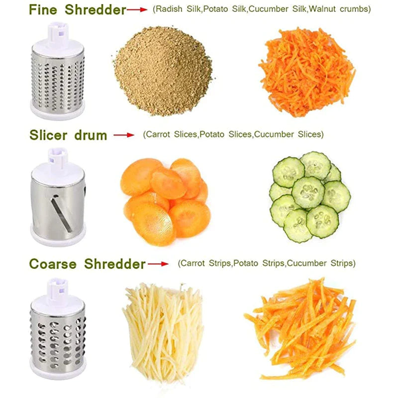 3-in-1 Manual Rotation Vegetable Fruit Slicer Chopper
