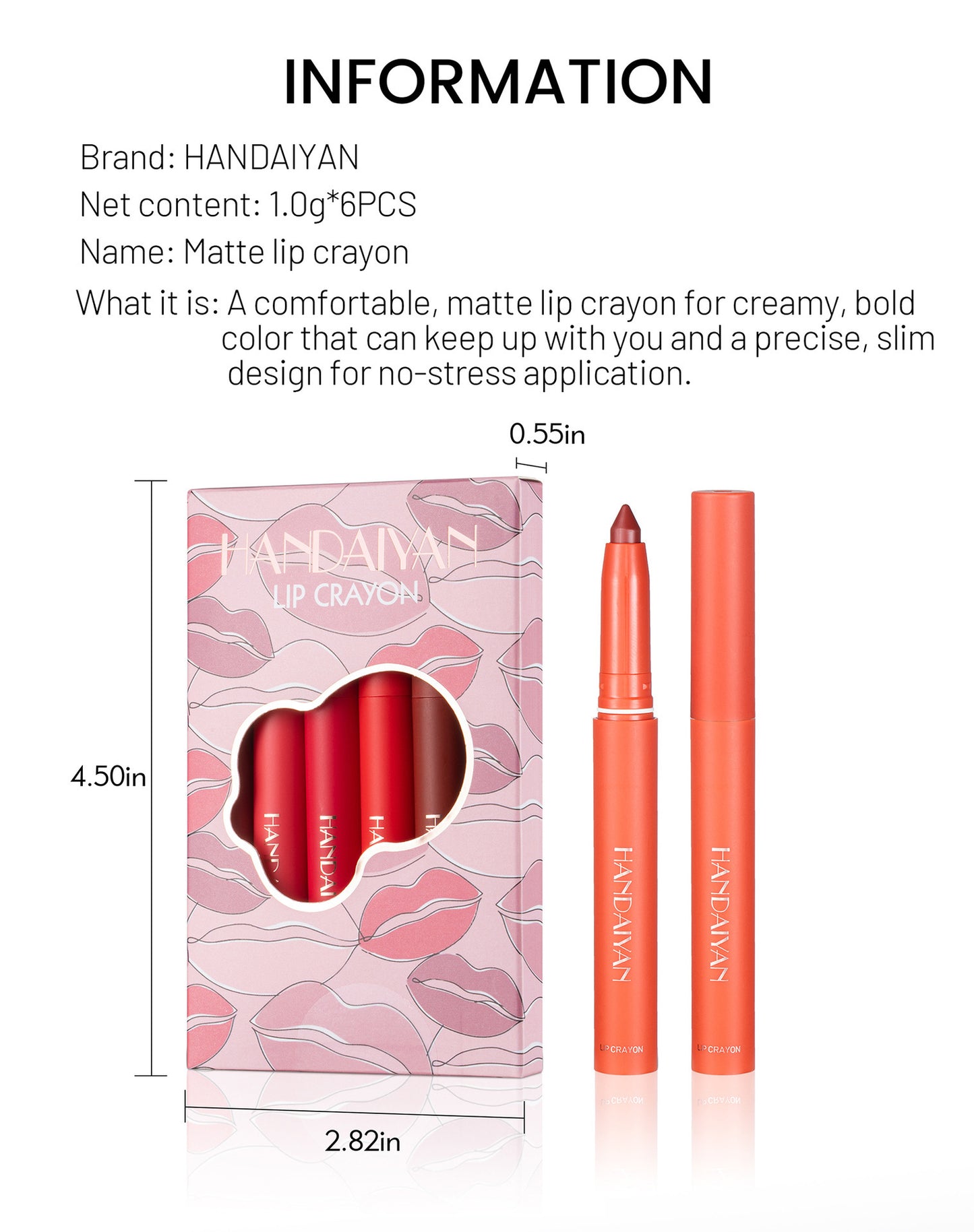 Rotating Sharpenable Matte Lipstick Pencils