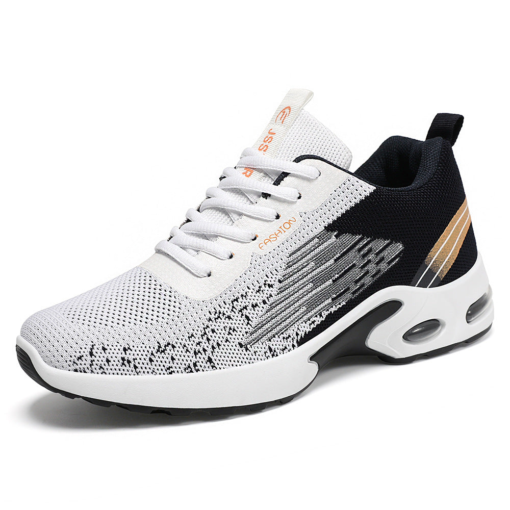 Air cushion soft sole flying woven men's shoes