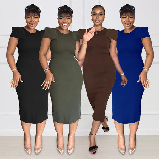 Sleeveless casual slim fit slit hip-wrapped women's dress