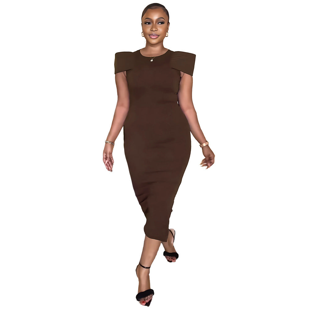Sleeveless casual slim fit slit hip-wrapped women's dress