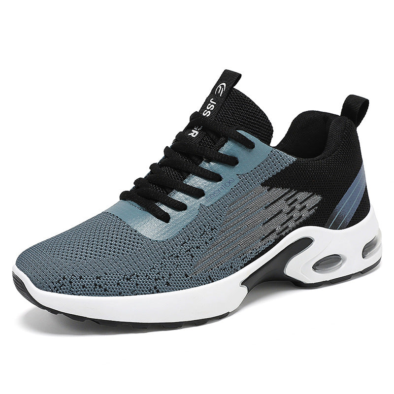 Air cushion soft sole flying woven men's shoes