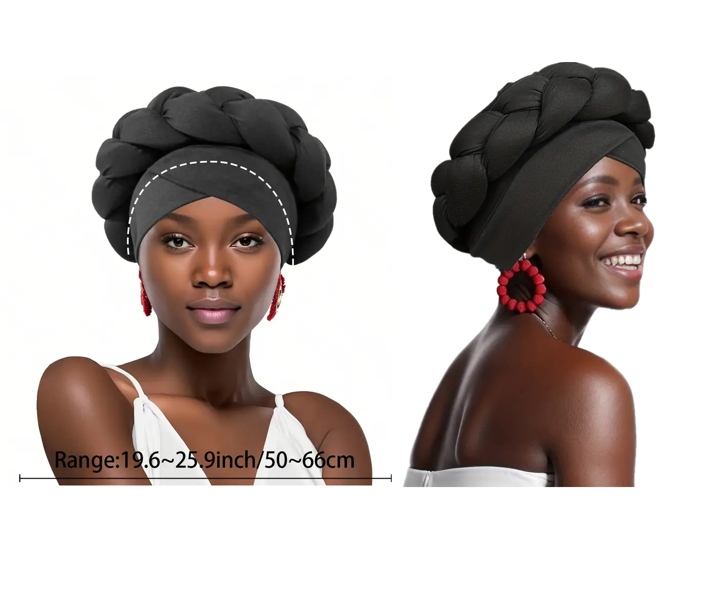 Women's Turban Cap Head Wrap 【2 PCS/PACK】
