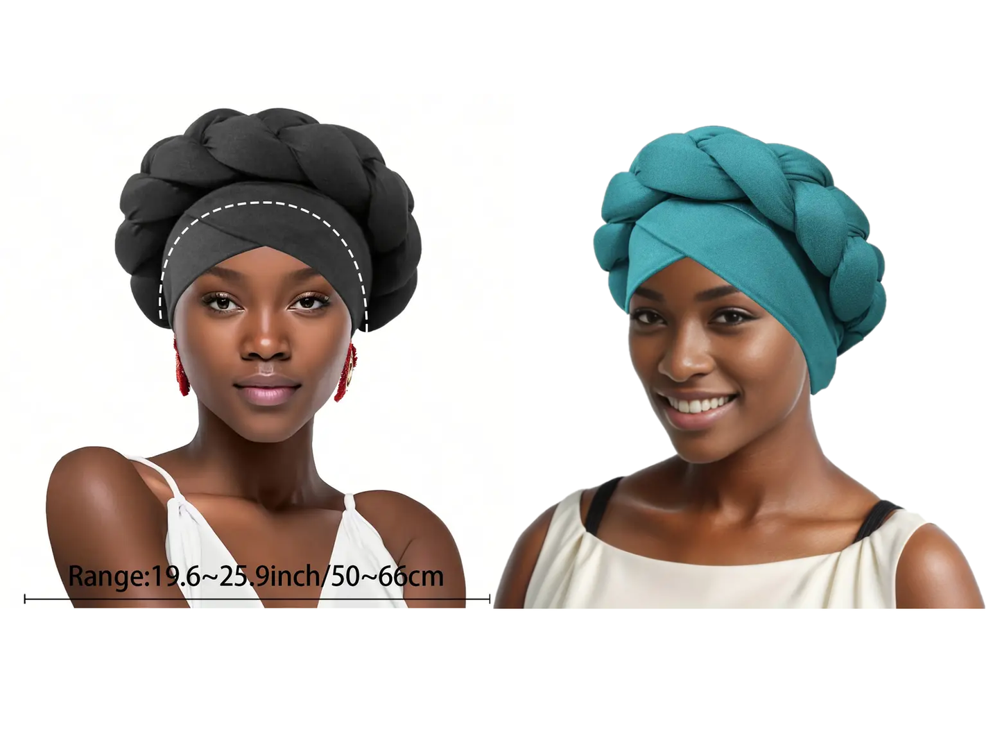 Women's Turban Cap Head Wrap 【2 PCS/PACK】