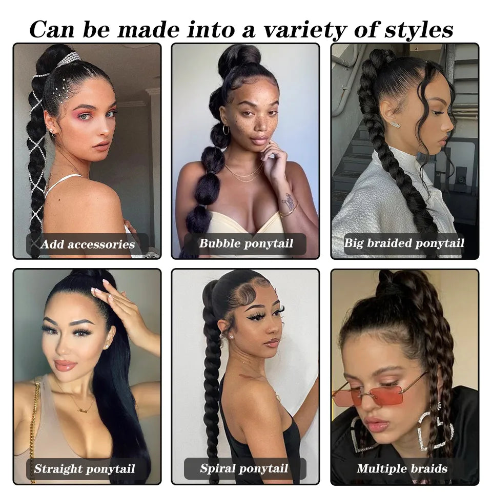 Long Braided Ponytail Hair