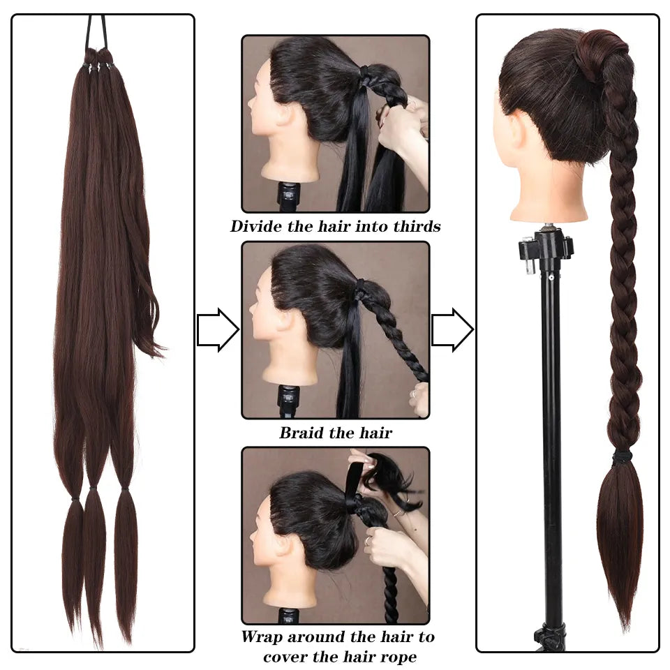 Long Braided Ponytail Hair