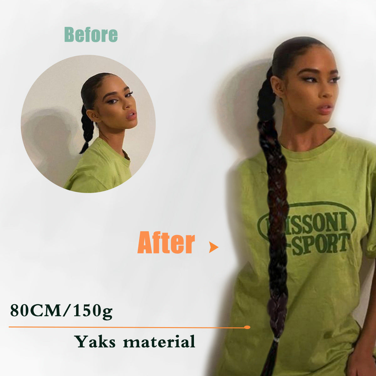 Long Braided Ponytail Hair