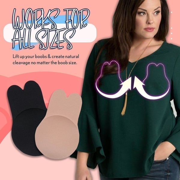 Invisible Reusable Lift Up Bra【1 Pair Black + 1 Pair Cream】