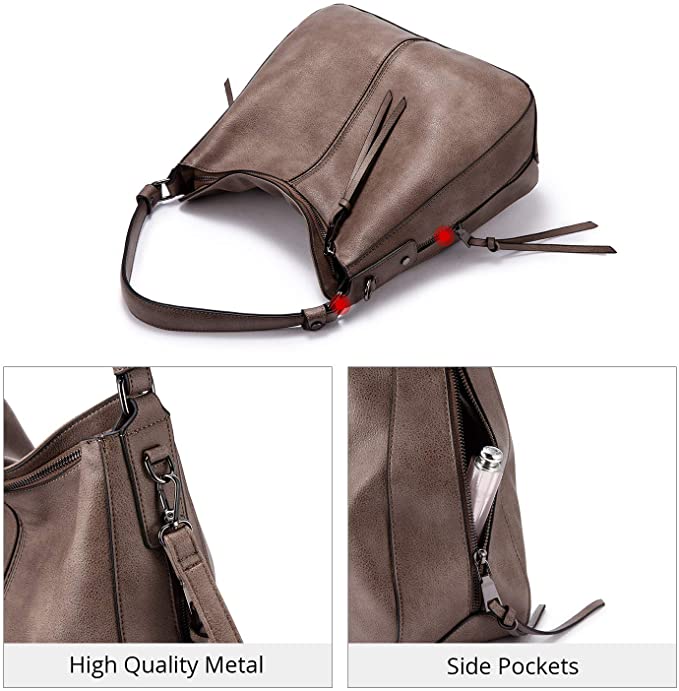 Hobo Vegan Leather Bags for Women【Black/Brown/Grey Color】