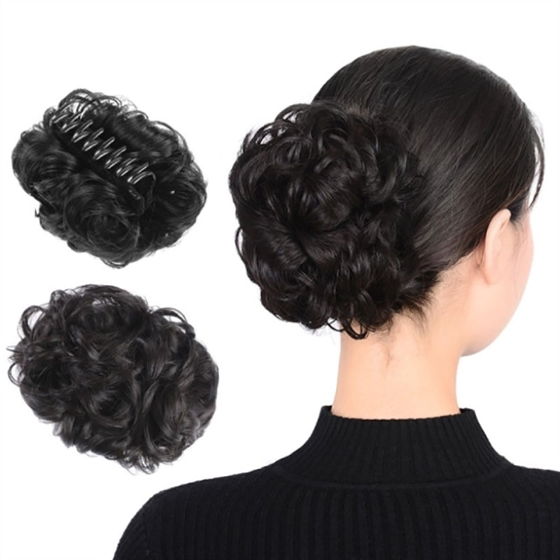 Bun Clipping Flower Bud Wig