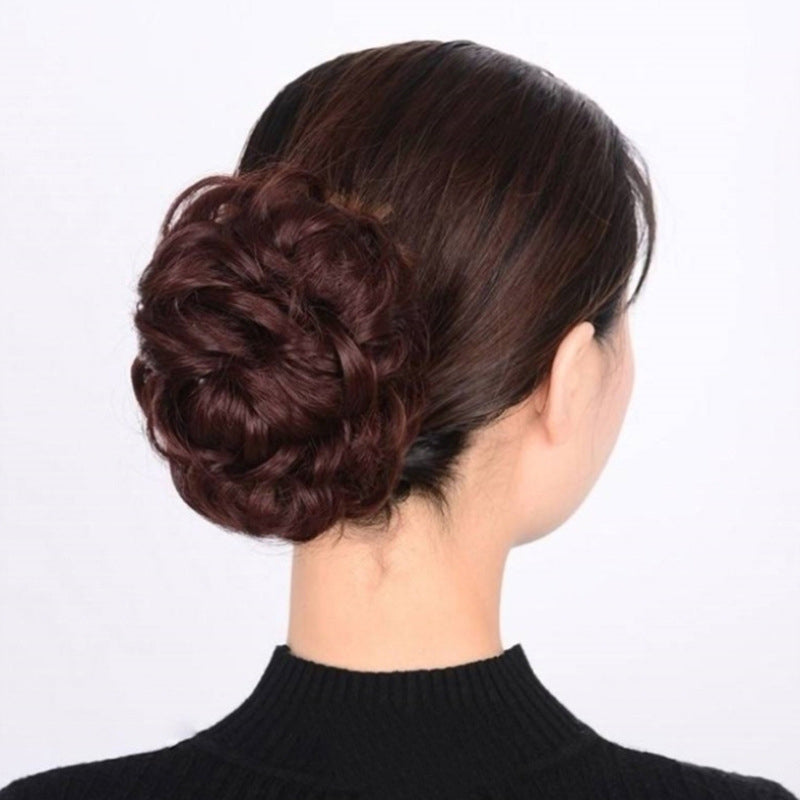 Bun Clipping Flower Bud Wig