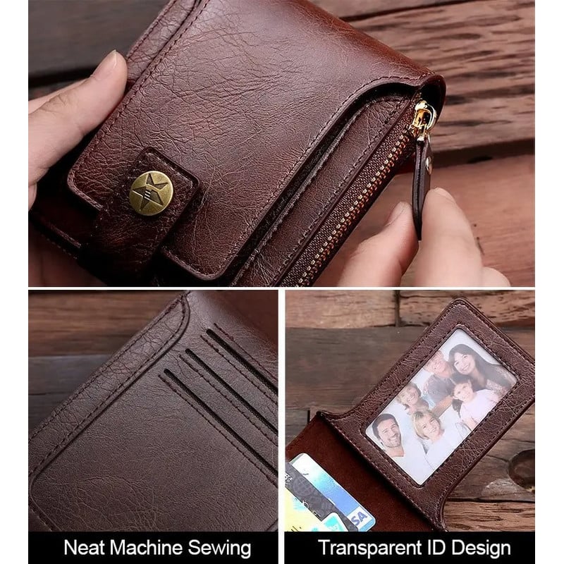Men's Short Fashion Horizontal Zipper Wallet