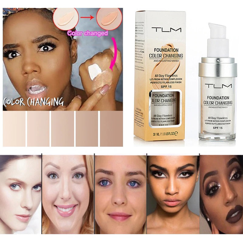 【Buy 1 Get 1 FREE】TLM Flawless Colour Changing Foundation