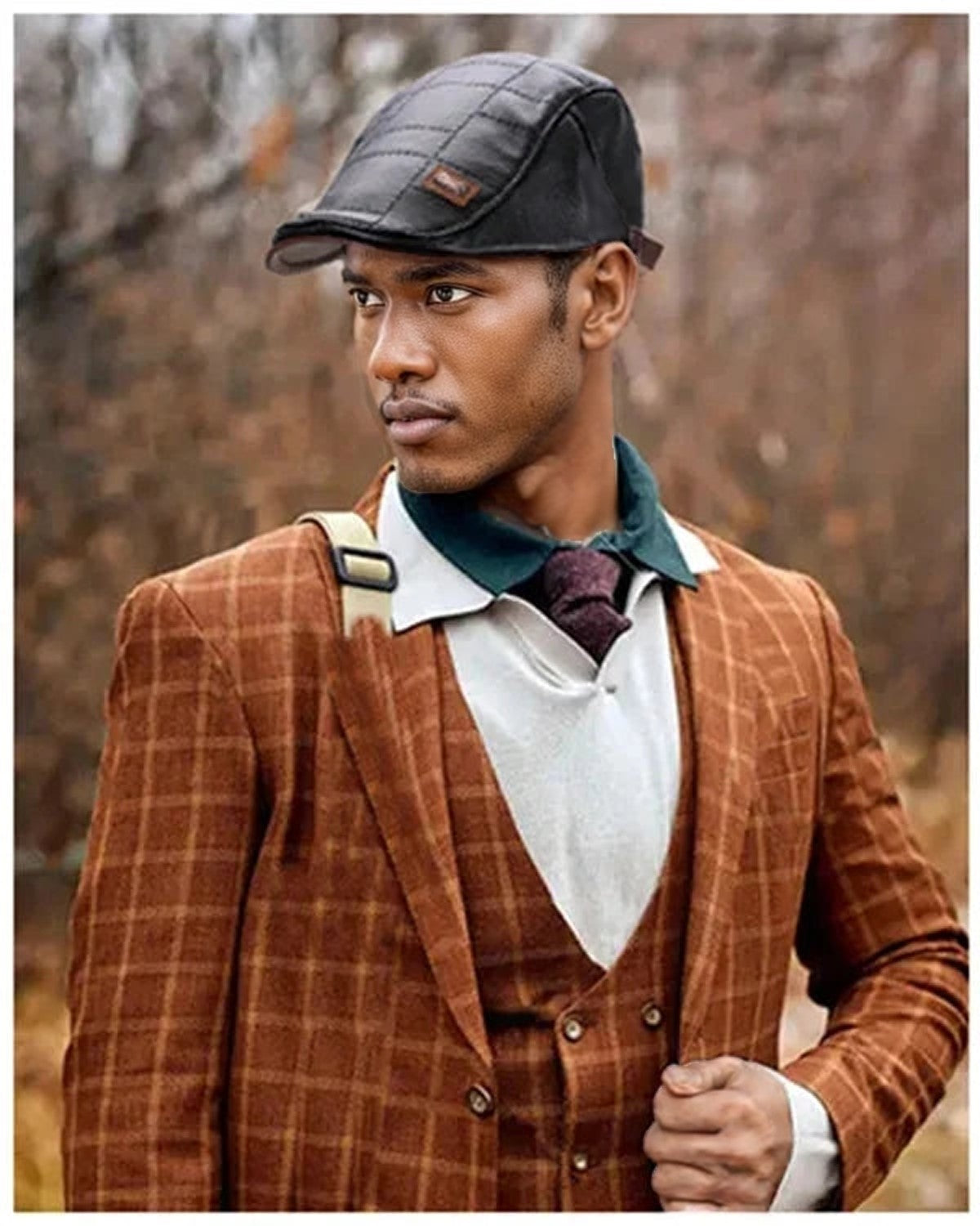 British Gentlemen Style Leather Beret Hat