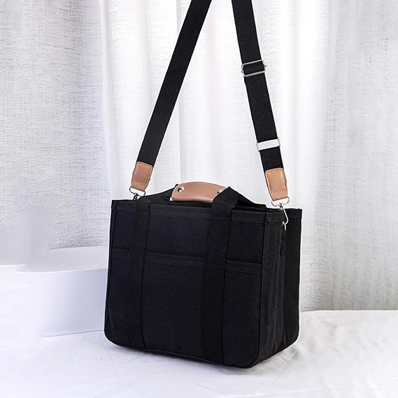 Utility Canvas Shoulder Tote Bag