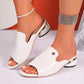 Women's Chunky Heel Open-Toe Slippers with EVA Sole