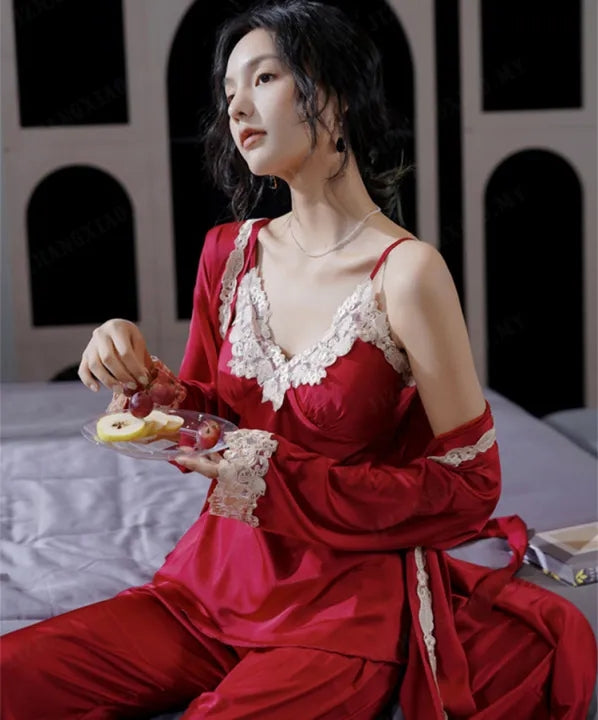 5 PCS/Set Ice Silk Pajamas Sleepwear