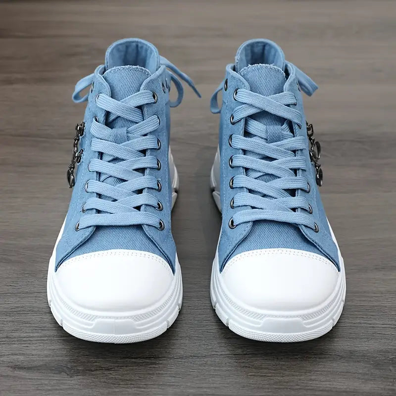 High-Top Denim Style Sneakers
