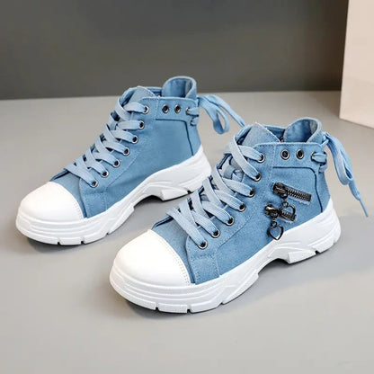 High-Top Denim Style Sneakers