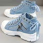 High-Top Denim Style Sneakers