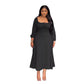 Sexy Off-the-shoulder Drawstring Square Neck Hem Dress