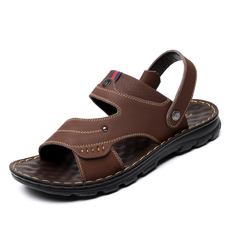 Men's Two-way Outdoor Leather Sandals/Slippers