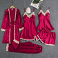 5 PCS/Set Ice Silk Pajamas Sleepwear