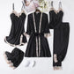 5 PCS/Set Ice Silk Pajamas Sleepwear