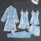 5 PCS/Set Ice Silk Pajamas Sleepwear