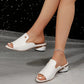 Women's Chunky Heel Open-Toe Slippers with EVA Sole