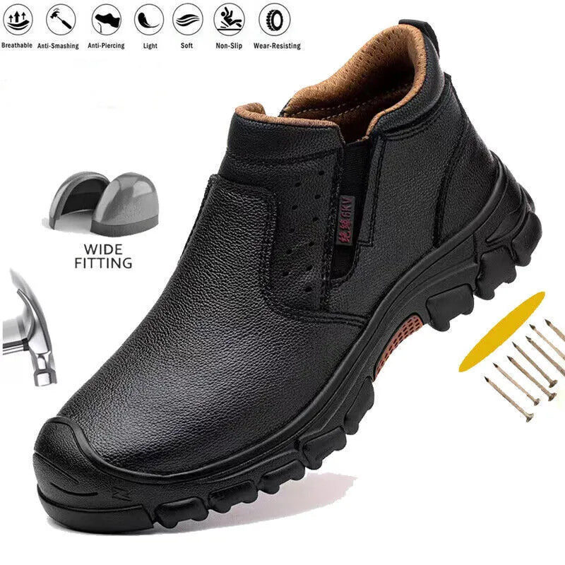 Durable Slip-On Steel Toe Cap Boots