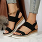 Elastic Band Wedge Sandals