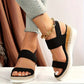 Elastic Band Wedge Sandals