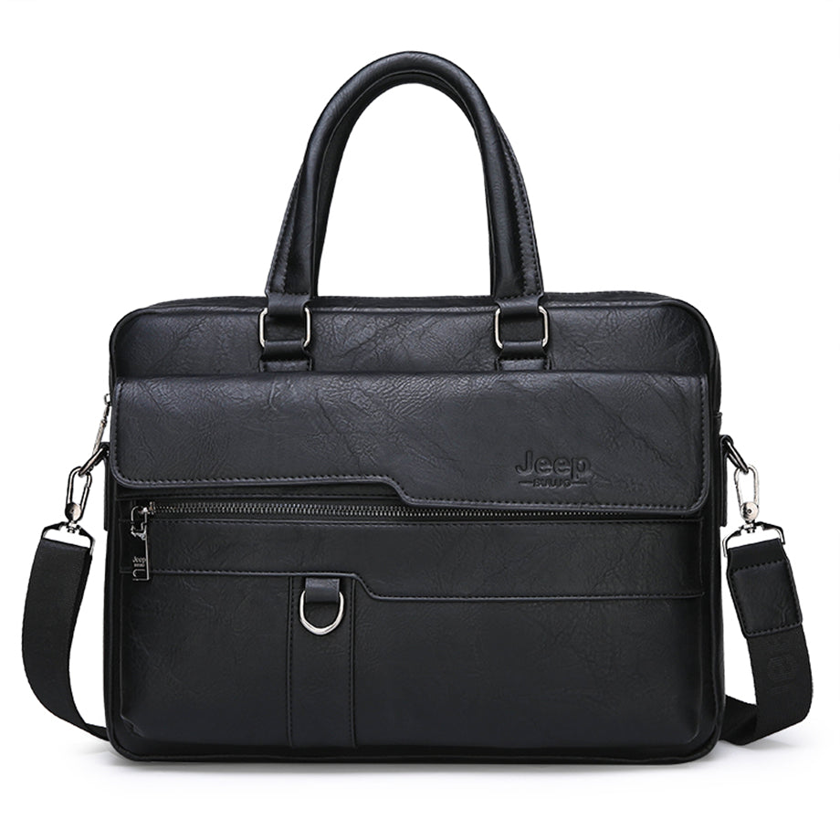JEEP BULUO Men's Briefcase Leather Handbag