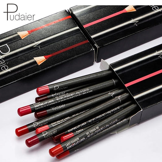 Pudaier 12 Colors/kit Matte Lip Liner Pencil Kit