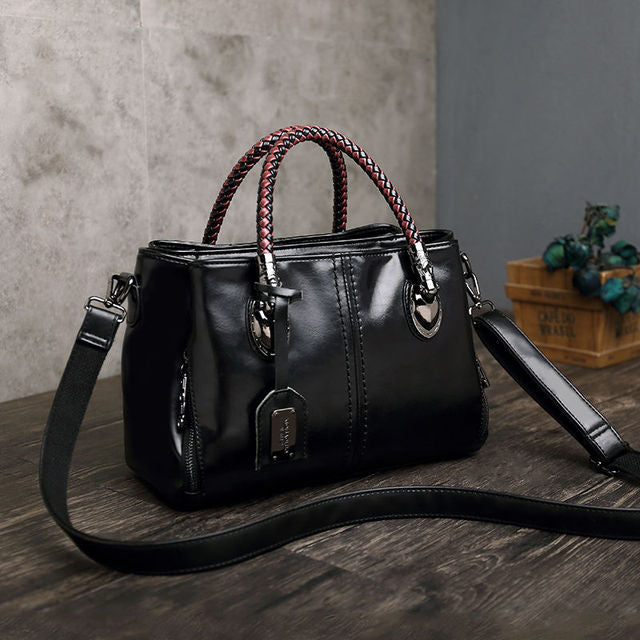 Vintage Oil Wax Leather Women's Handbag